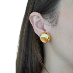 Vintage-Ohrclips von Elsa Peretti für Tiffany & Co. aus 18-karätigem Gold mit kreisförmigem Thumbprint-Motiv