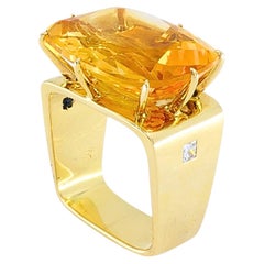 H. Stern Sunrise 18k Gold Citrine Diamond Cocktail Ring