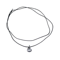 Pomellato Sterling Silver Heart Pendant Black Cord Necklace