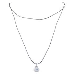 Pomellato Sterling Silver Heart Pendant Black Cord Necklace