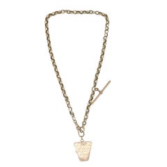 Antique 14k Gold Locket Pendant Necklace 10k Watch Chain