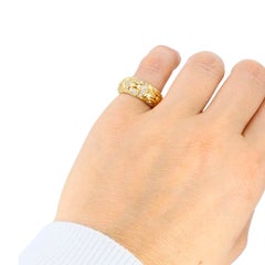 Vintage Bvlgari Alveare 18k Yellow Gold Diamond Flexible Band Ring
