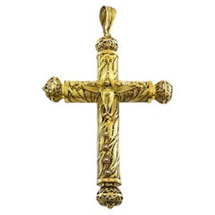 Antique 10k Gold Filigree Cross Pendant Cannetille Design