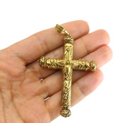 Antique 10k Gold Filigree Cross Pendant Cannetille Design