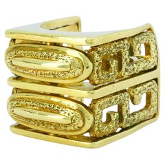 Vintage Henry Dunay 18k Gold Openwork Geometric Ring Circa 1970s
