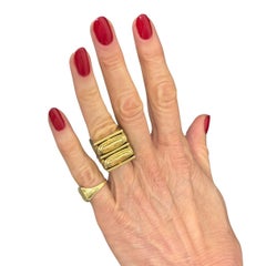 Vintage Henry Dunay 18k Gold Openwork Geometric Ring Circa 1970s