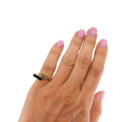 Vintage-Ring von Tiffany & Co. aus 18-karätigem Gold mit Onyx und Tigerauge im modernistischen Bypass-Design