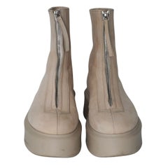 The Row Zipped 1 Leather Suede Nubuck Combat Boots sz 39