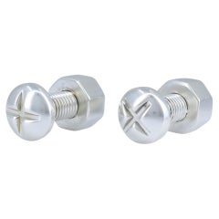 Vintage Tiffany & Co. Sterling Silver Bolt and Nut Cufflinks