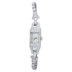 Art Deco Platinum Diamond Genève Ladies Cocktail Watch Circa 1930s
