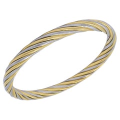 Van Cleef & Arpels Twisted Two-Tone 18k Gold Bangle Bracelet, 1970s