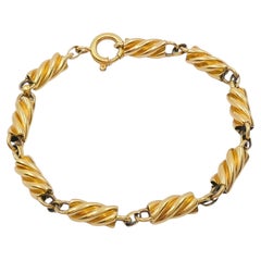 Vintage 18k Gold Twisted Rope Link Bracelet