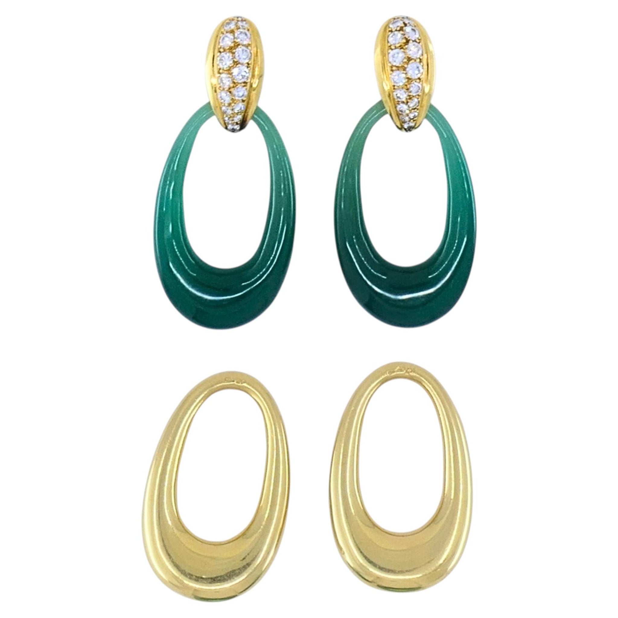 Cartier Paris Georges L'Enfant Interchangeable 18k Gold Doorknocker Earrings