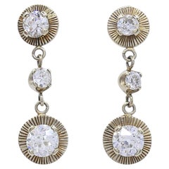 Vintage Ming’s 14k Gold Diamond Dangle Earrings
