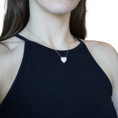 Cartier Pave Diamond Platinum Heart Pendant Necklace