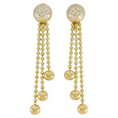 Cartier Nouvelle Vague Draperie Ohrringe aus 18-karätigem Gold mit Diamanten und Quasten, 1999