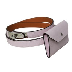 Hermès Kelly Pocket Belt Rosa Sakura in pelle Epsom con dettagli in palladio