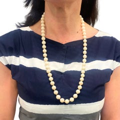 Vintage Angel Skin Coral Bead Necklace 14k Gold Clasp, 1960s - 1970s