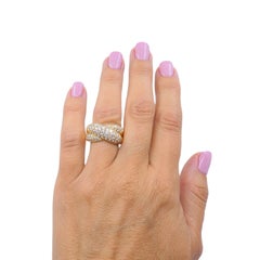 Cartier Colisée 18k Gold Pavé Diamond Crossover Ring, 1995