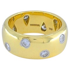 Tiffany & Co. Etoile 18k Gold Diamond Band Ring with Platinum Settings