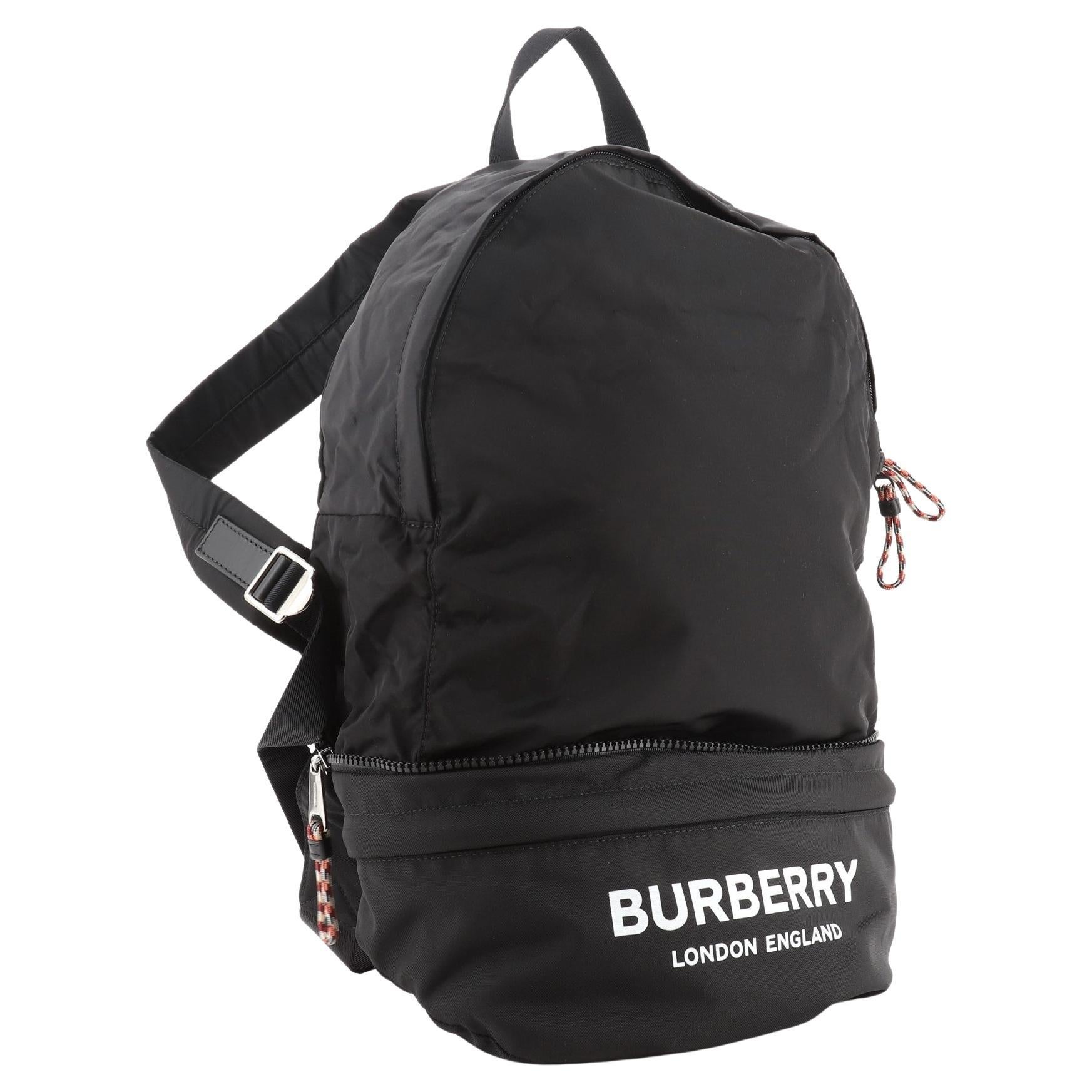 Burberry Convertible Backpack Nylon Medium Black