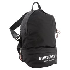 Retro Burberry Convertible Backpack Nylon Medium Black