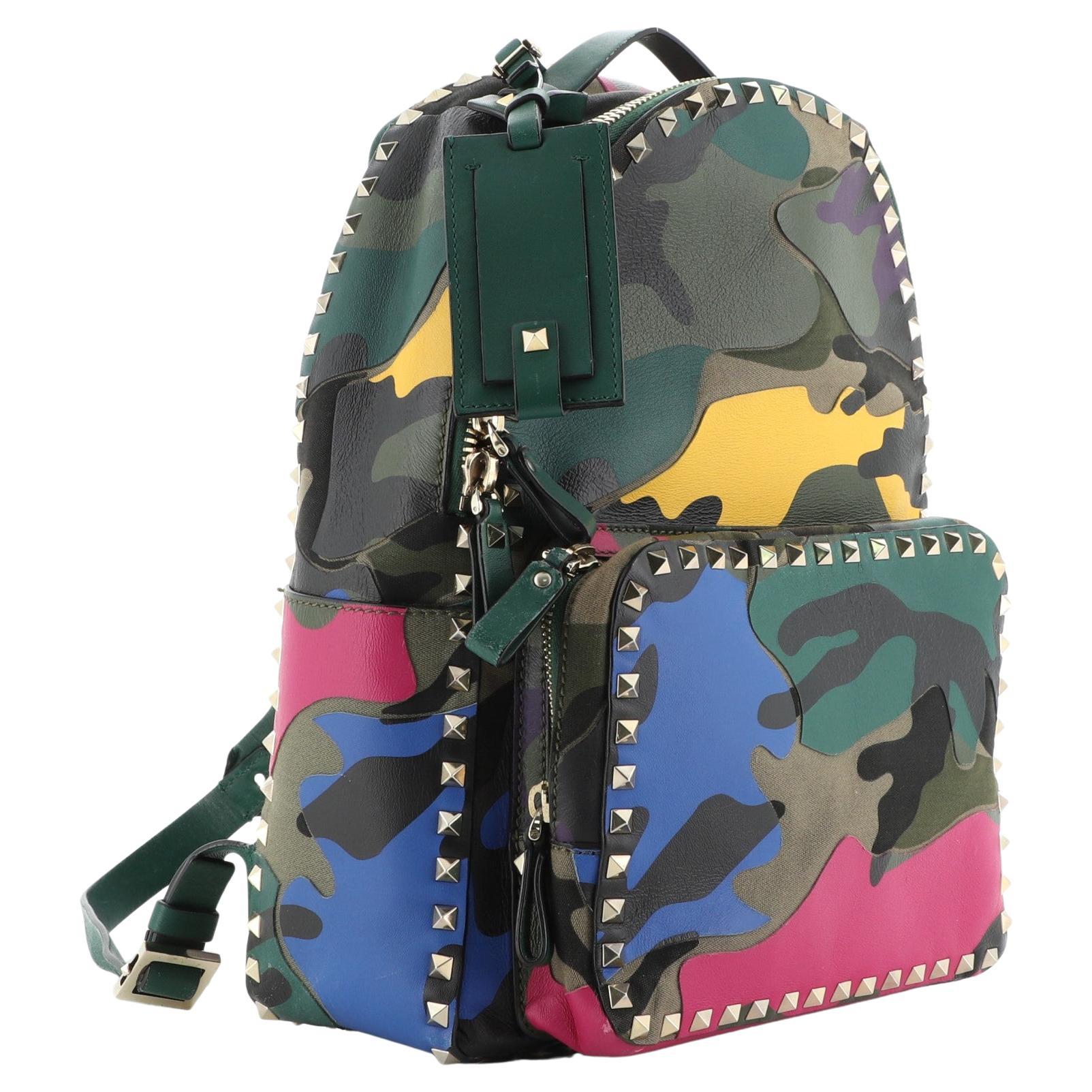 Valentino Garavani - Rockstud Army Green Graphic Camo Nylon Backpack