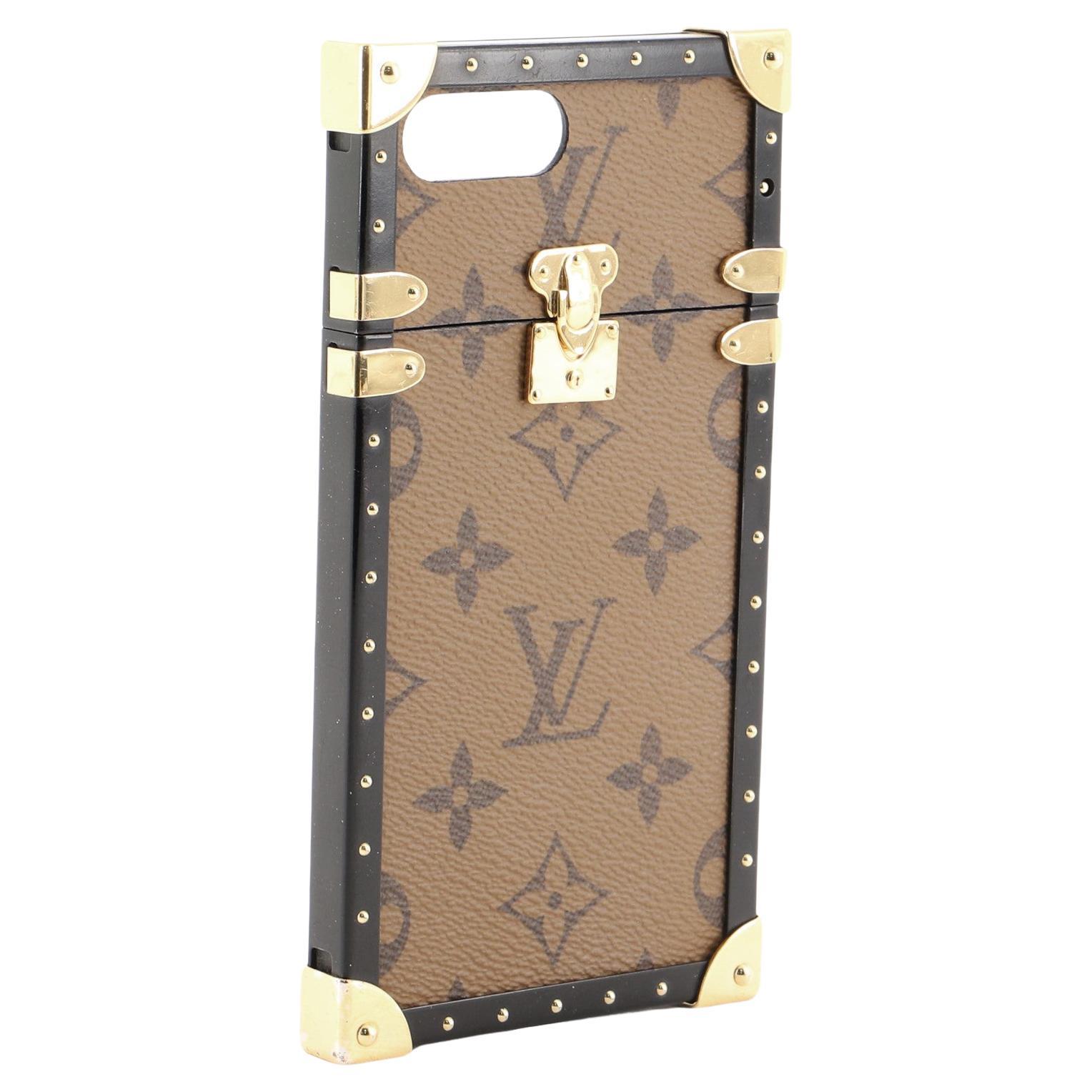Louis Vuitton Eye Trunk with Strap for iPhone X Plus Reverse Monogram Canvas