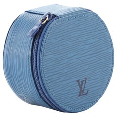 Vintage Louis Vuitton Ecrin Bijoux Jewelry Case Epi Leather PM Blue
