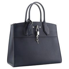 Louis Vuitton City Steamer Handbag Leather MM Blue