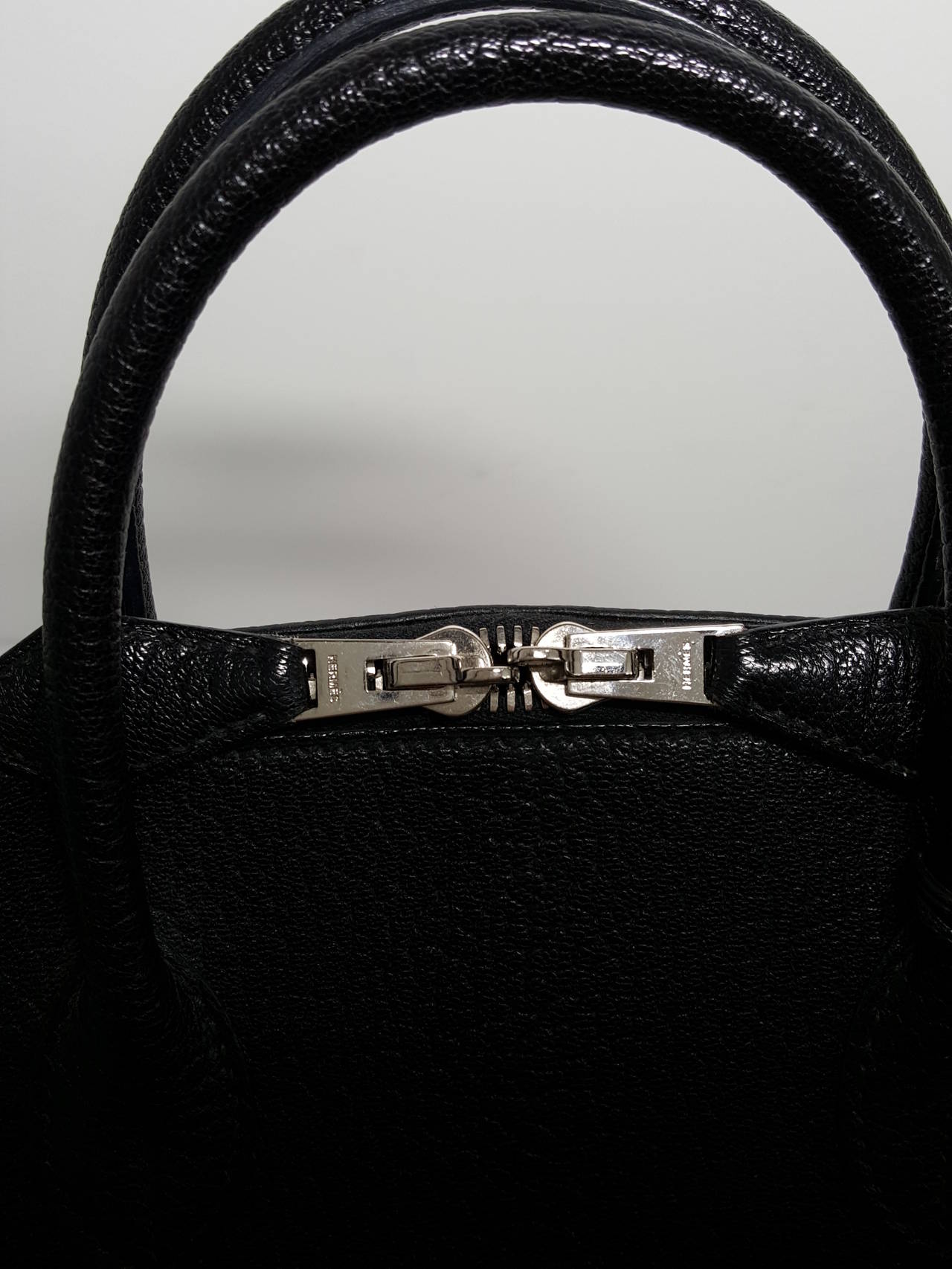 HERMES Bolide 31 in Gorgeous Black Chevre (Goat Skin) With Silver Hardware 1
