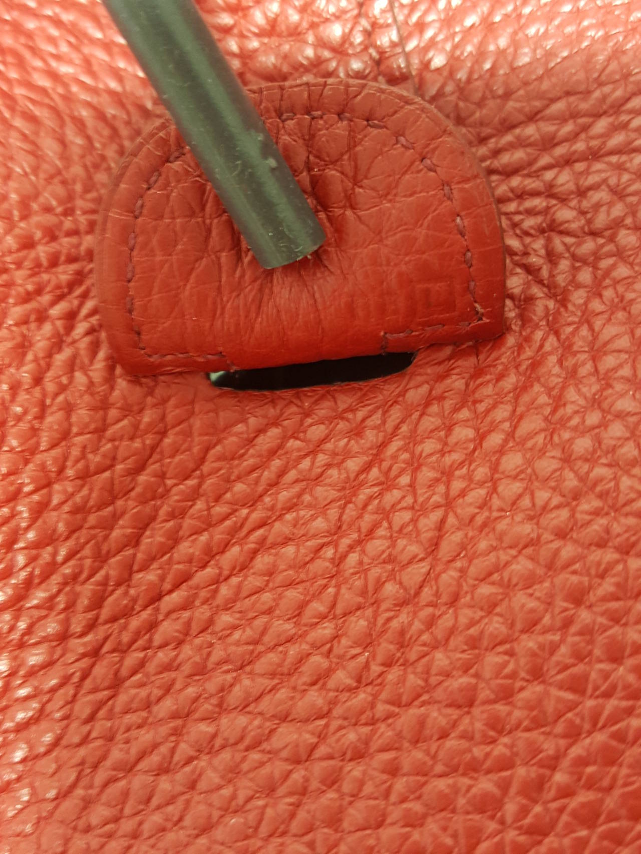 Gorgeous Rouge Hermes Evelyn II GM shoulder bag with leather tassel. 5