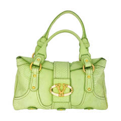 Gorgeous Valentino Python Satchel with Faux Ivory Clap With Jade.