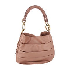 Beautiful Christian Dior Libertine Hobo In Soft Nude Calfskin With Gold Trim.