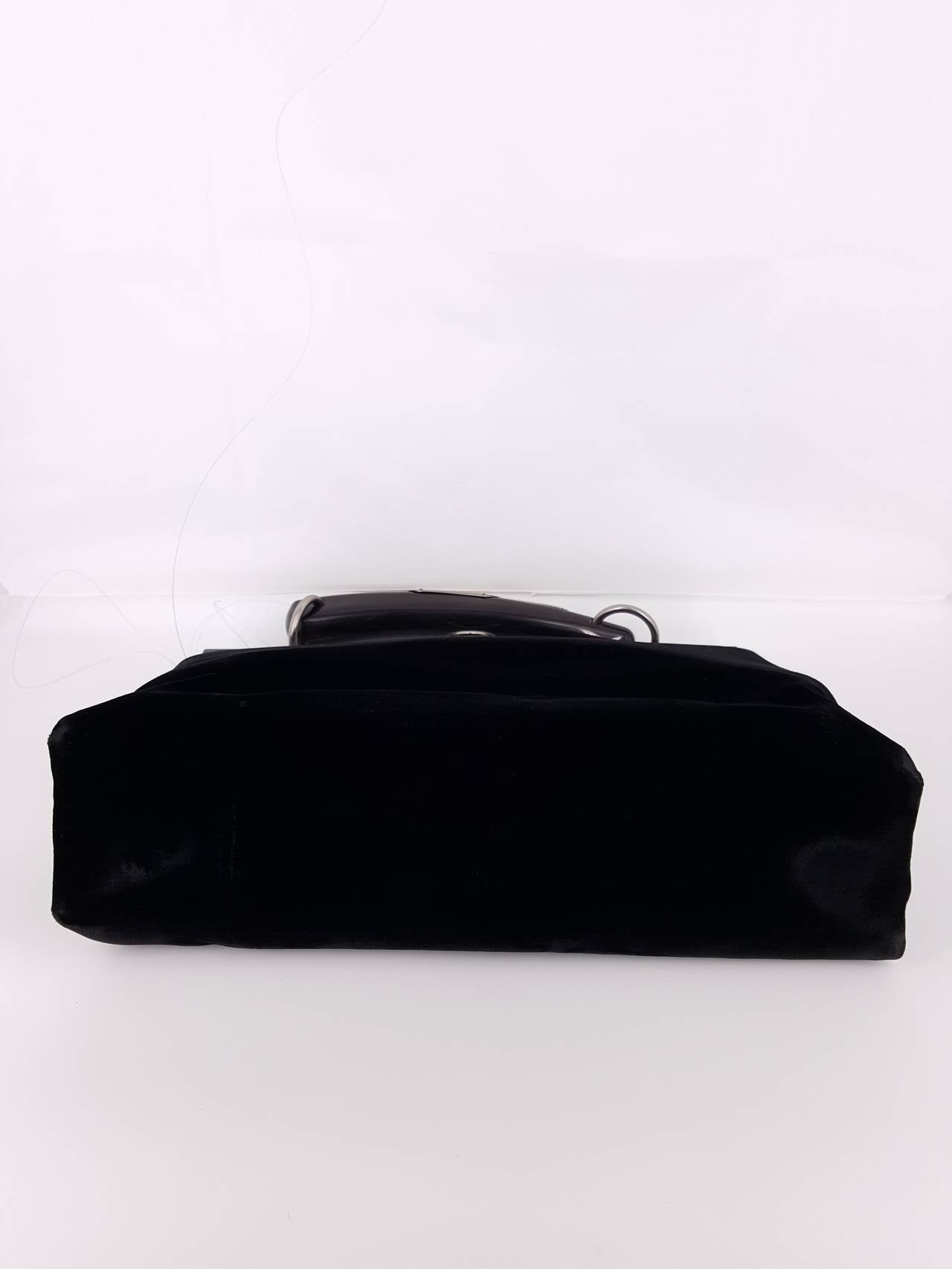 YSL Limited Edition Black Velvet Mombasa Handbag With Lucite Horn ...  