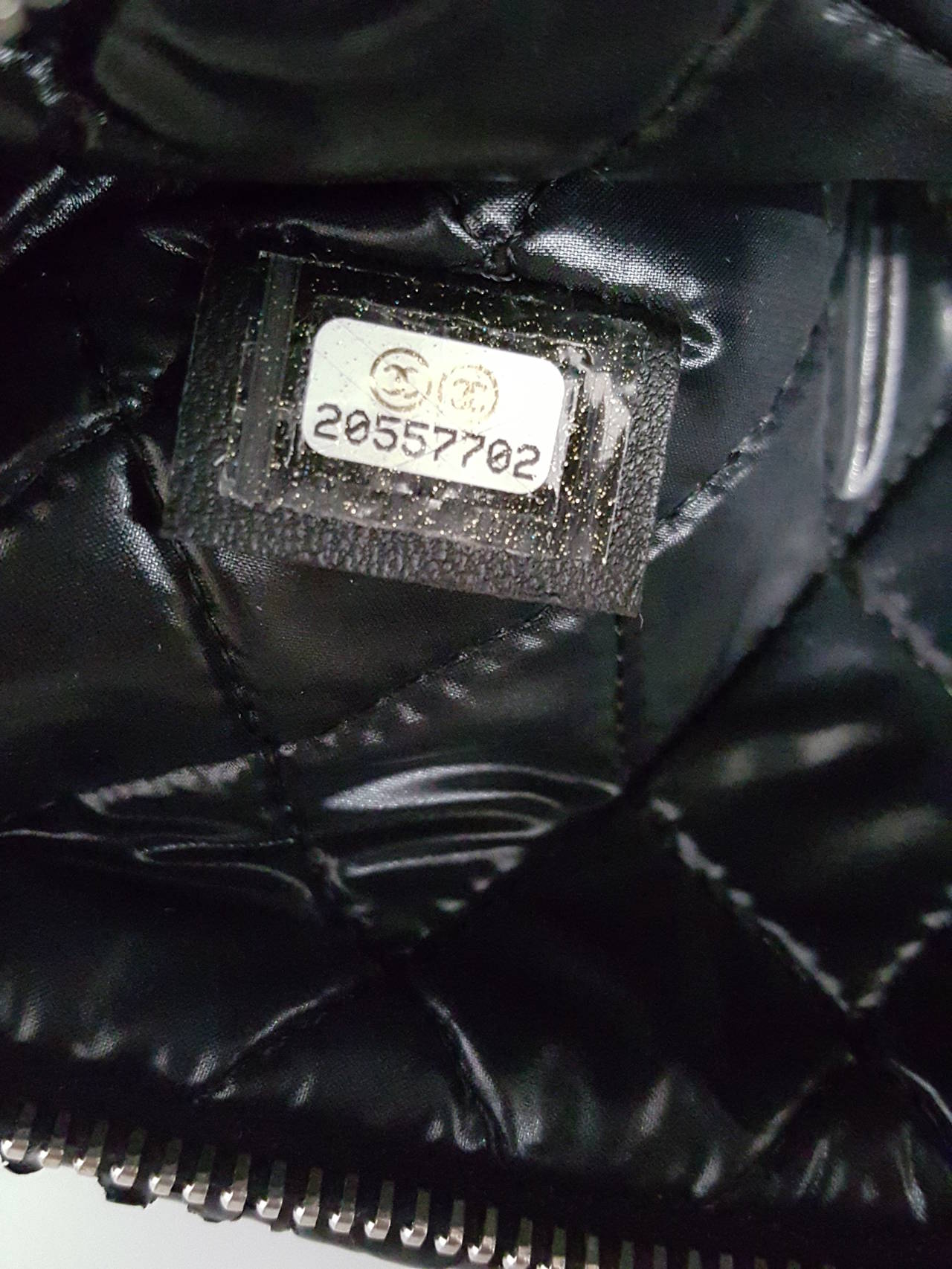 CHANEL Black Python Fold Over Clutch With Silver Hardware.  NWOT 2