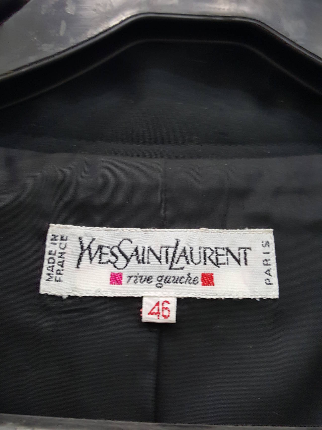 Women's Vintage YSL Tuxedo Bolero Jacket From The Rive Gauche Collection.  Size 46
