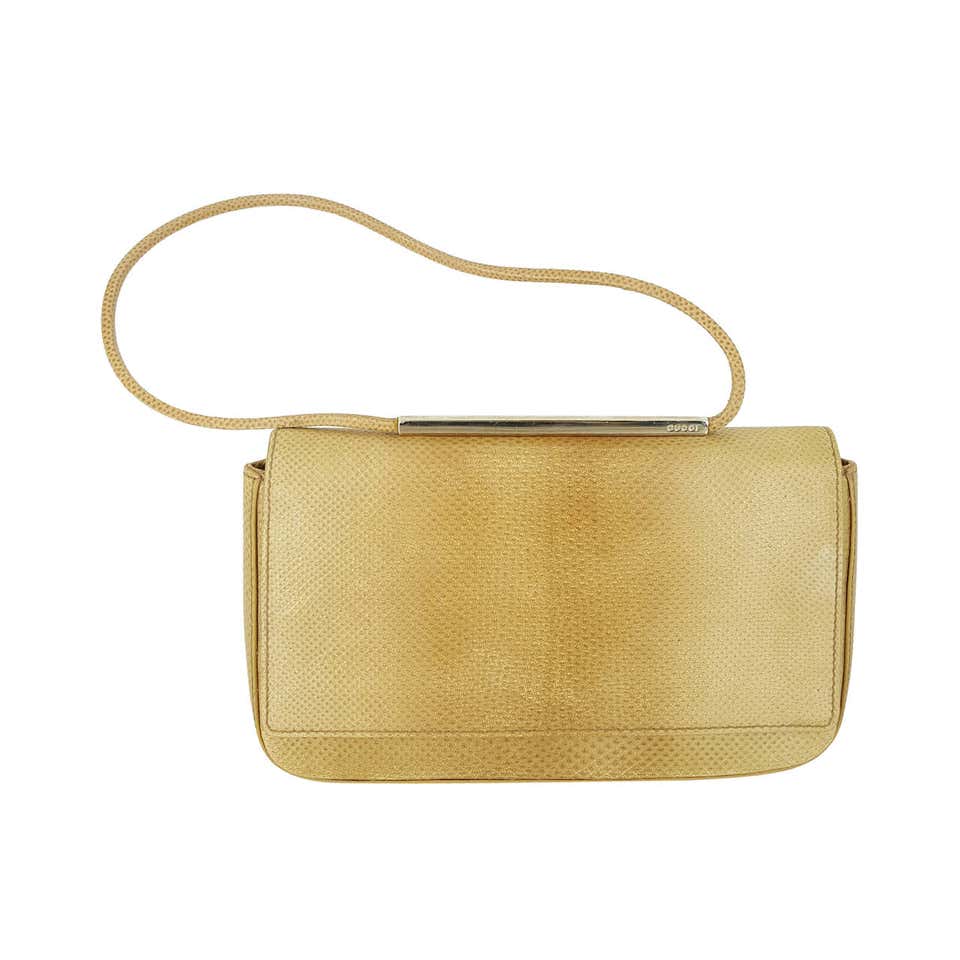 Gucci Basket Weave Gold Tone Metal Minaudière from the 1970's at 1stdibs