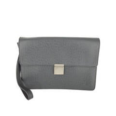 Louis Vuitton Pochette Selenga in Black Naxos Leather & Brushed Silver Hdw.