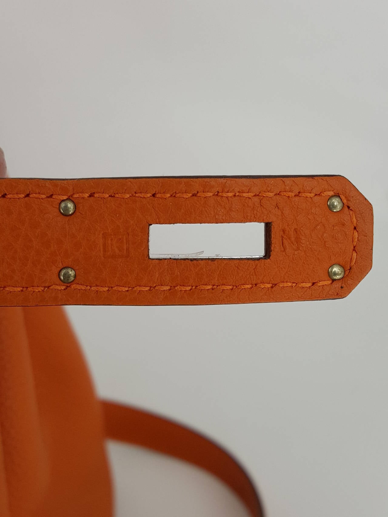 Women's Hermes Kelly bag 28 CM In Orange Togo With Silver Hardware. For Sale