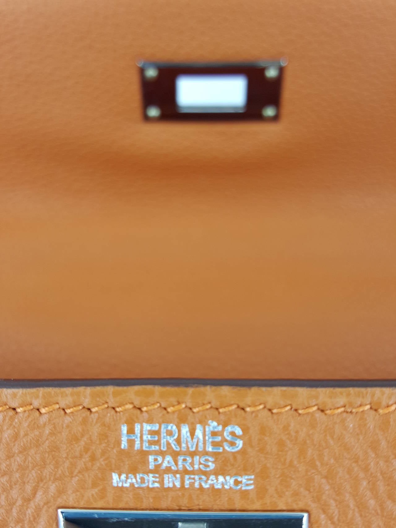 Hermes Kelly bag 28 CM In Orange Togo With Silver Hardware. For Sale 1