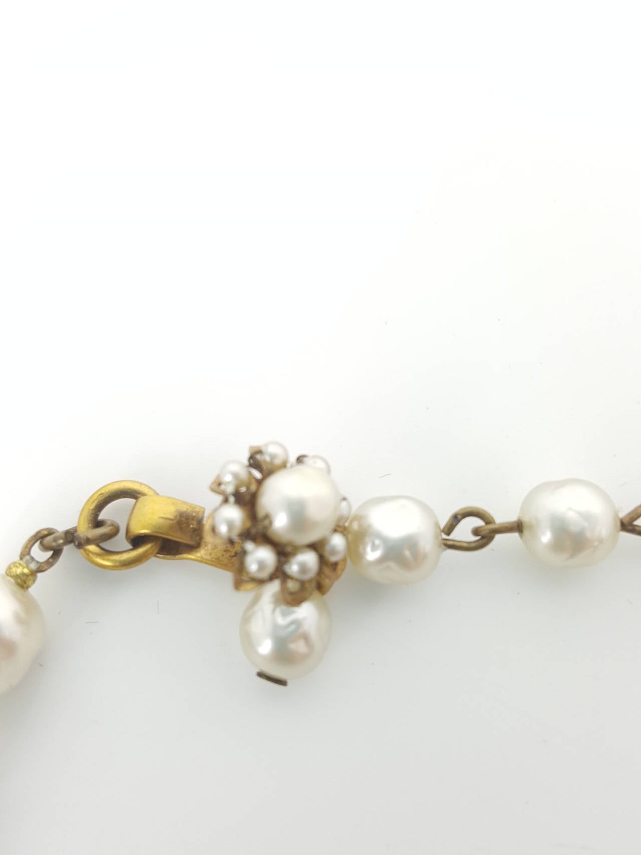 Women's Vintage Miriam Haskell Exquisite Pearl Bib Necklace.