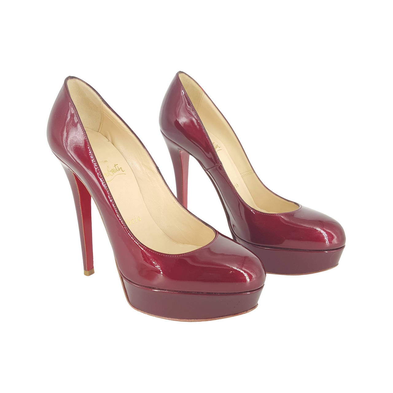 Christian Louboutin Candy Apple Red Patent Leather Pumps Size 36 1/2 For Sale