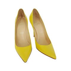 Christian Louboutin Bright Yellow High Heel Pumps Size 38