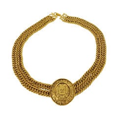Chanel Vintage "Rue Cambon" Medallion Choker Necklace.