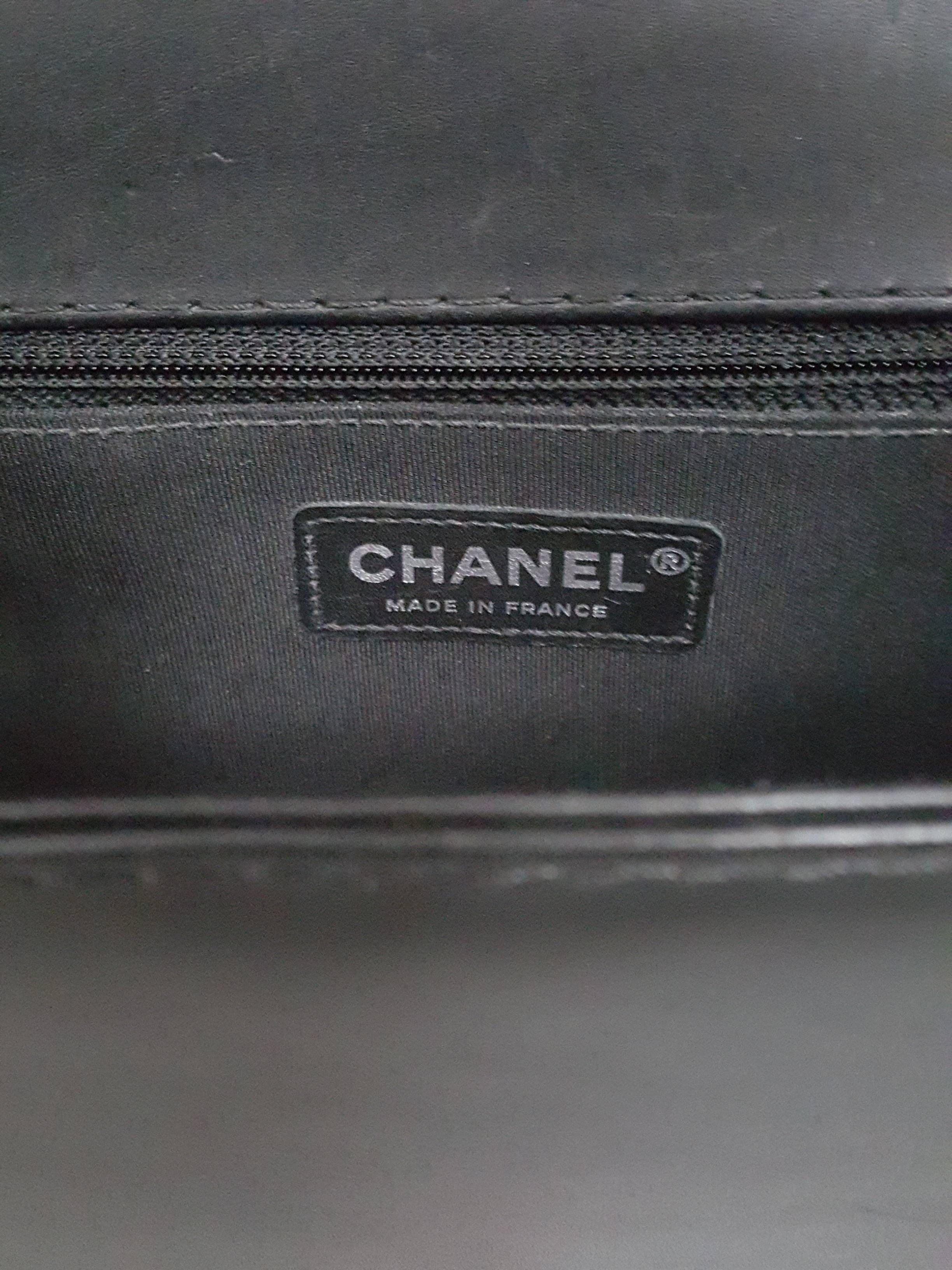 Chanel Medium Boy Bag In Black Goat Skin And Darkened Silver Hardware 12