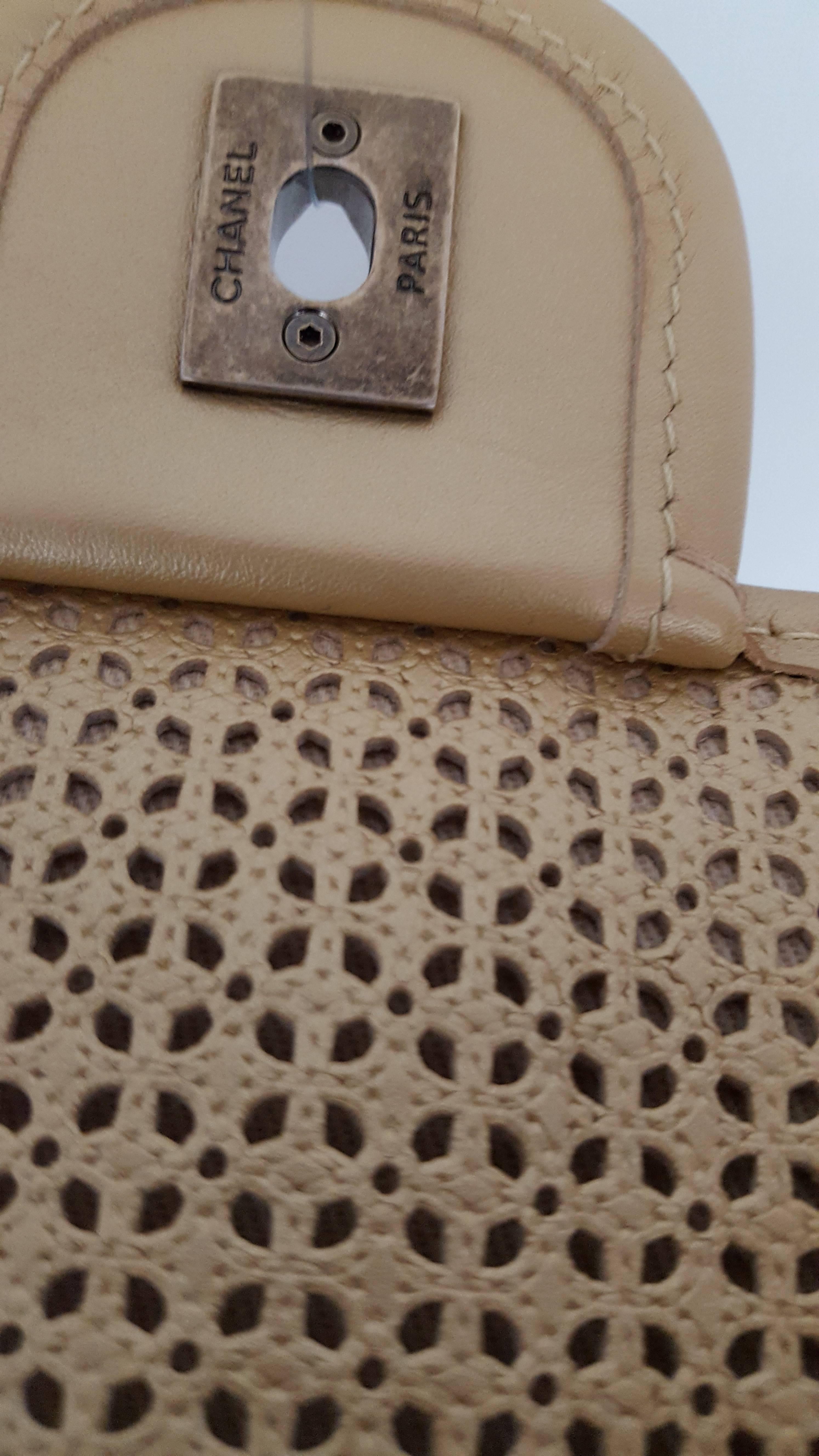 Chanel Rare Shoulder Flap Bag In Metallic Beige From the Dubai Collection 1