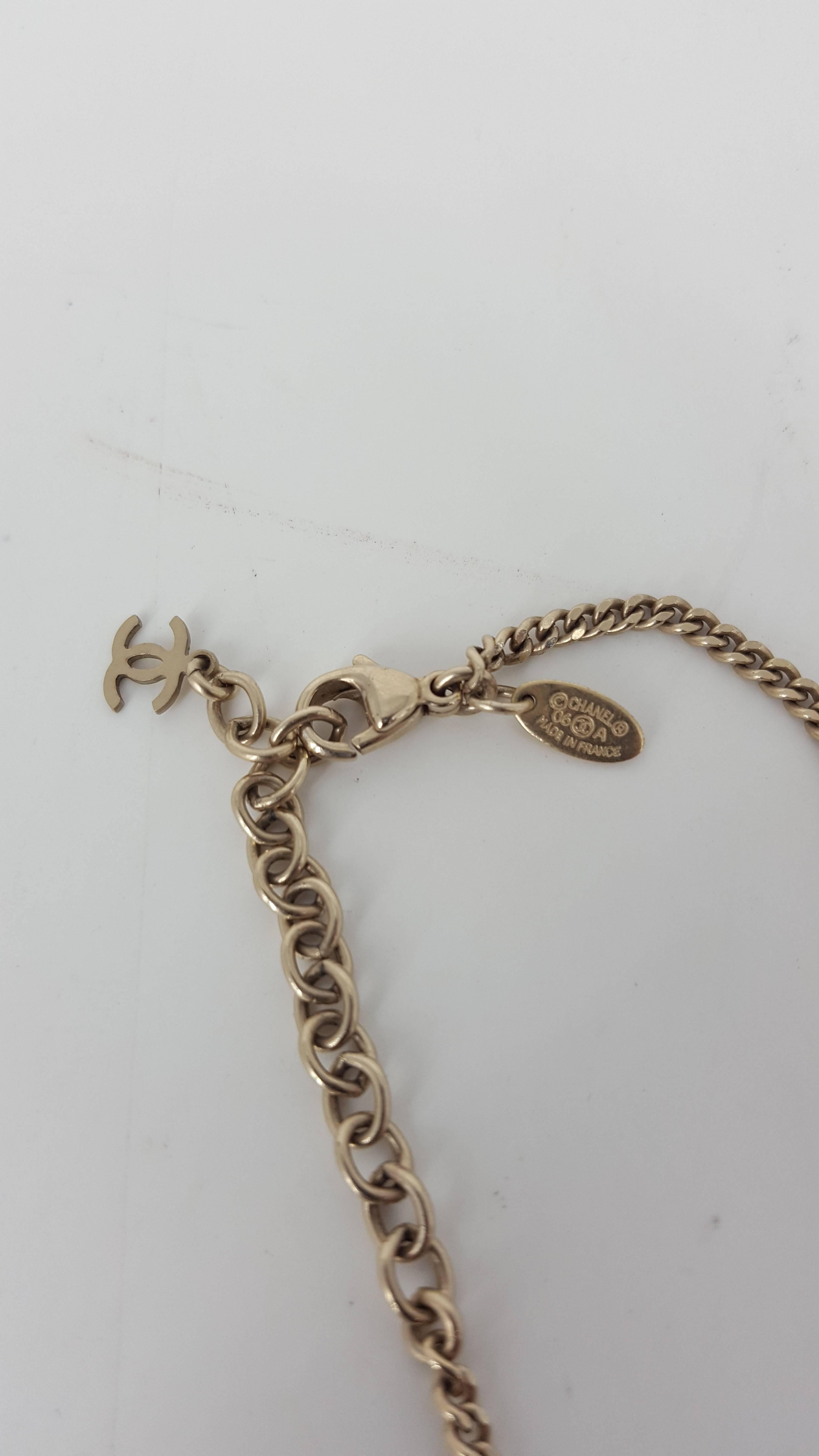 Contemporary Chanel Reversible Lucite CC Iconic Necklace With Pale Gold Tone Chain  2006 For Sale