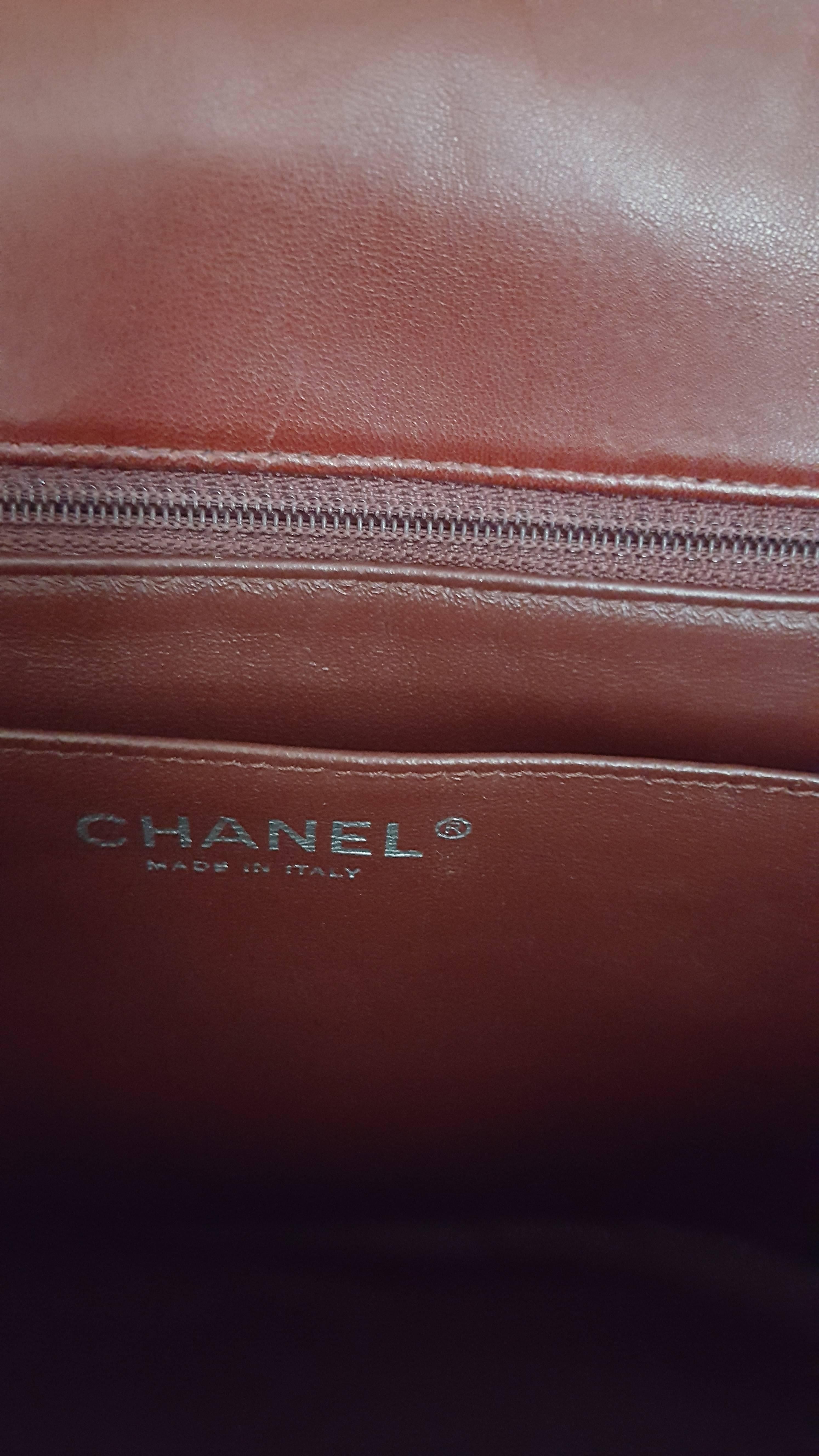 Women's Chanel Bordeaux Patent XL Jumbo Single Flap With Silver Hardware 