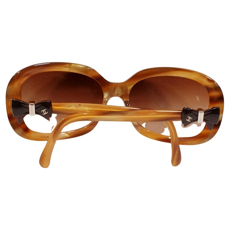 CHANEL rare Havana mixed metal brown sunglasses